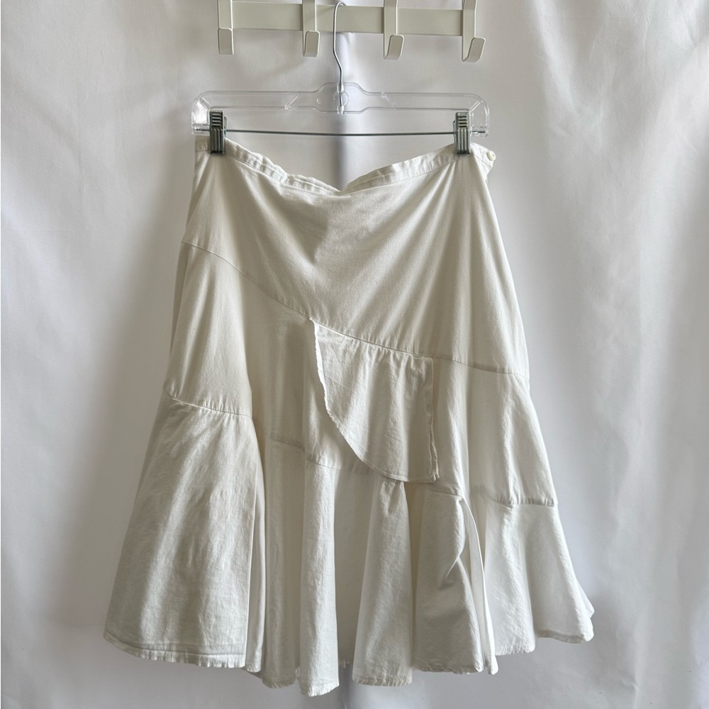 White Ruffle Midi Skirt - Women